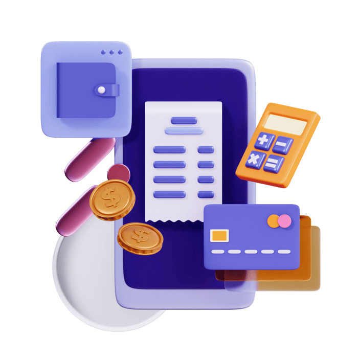 Illustration of banking services on a mobile phone